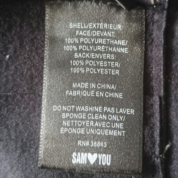 Sam Edelman Faux Leather Moto Jacket Charcoal Womens Size Large - Picture 8 of 8